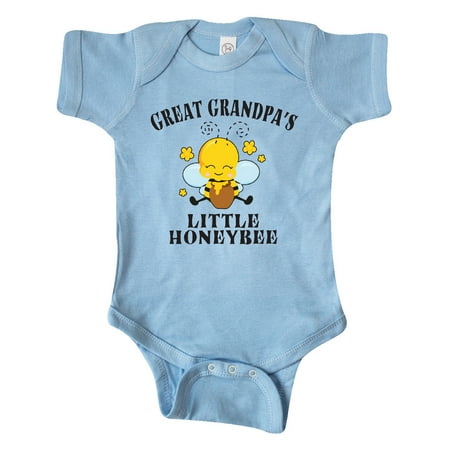 

Inktastic Cute Bee Great Grandpa s Little Honeybee with Stars Gift Baby Boy or Baby Girl Bodysuit