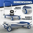 thumbnail image 2 of XPOPR Heavy Duty Foldable Push Cart  | Capacity | Upgraded Collapsible Hand Truck Platform with Swivel Wheels | Flat Bed Moving Wagon | Space Saving Push Handle 660 Lbs Blue, 2 of 8