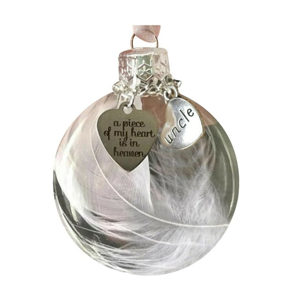 VerPetridure Christmas Ornaments Angel Feathers Ball A Piece Of My Heart Is In Heavens Memorial