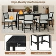 thumbnail image 6 of Harper & Bright Designs 7 Pieces Retro Dining Table Set for 6, Rectangle Wood Dining Table Set for 6 with Upholstered Chairs for Dining Room and Kitchen, Espresso, 6 of 15