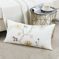 thumbnail image 2 of Home Soft Things Embroidery Canvas Throw Pillow Cover Pillow Case 2 Piece Set - Spring Flower - Gold - 14" x 26" LUMBAR, 2 of 7