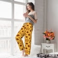 thumbnail image 5 of Salouo Yellow Leopard Print Sunflower Print Women's Pajama Pants Casual Loose Sweatpants PJs Flowy Pants Drawstring Palazzo for Women Wide Leg Pants Lounge Pajama -XX-Large, 5 of 8