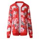 thumbnail image 5 of Chaquetas para mujer Damas Casual O Cuello Retro Floral Cremallera Chaqueta Casual Abrigo Prendas de abrigo Odeerbi  ODB-3, 5 of 6