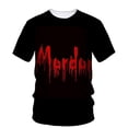 thumbnail image 1 of T-Shirt d'Été Imprimé 3d Hip Hop Horror Blood Manches Courtes Mode Alternative Tendance Ample Qualité Col Rond, 1 of 5