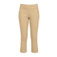 thumbnail image 7 of HongQid Women's Cropped Pants Elastic Waist Rolled Hem High Waisted Casual Work Petite Capri Trousers with Pockets, 7 of 7