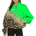 thumbnail image 1 of 2023 Chandail en Molleton Mode pour Femmes 50 % de Réduction Liquidation Chandails en Molleton Décontractés Sans Capuche Mode Manches Longues Imprimé Demi-Zip Col à Capuche Blouse, 1 of 4