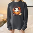 thumbnail image 3 of Olyvenn Women Halloween Sweatshirt Oversized Crewneck Fleece Pullover Sweatshirts Long Sleeve Cute Y2k Ghost Graphic Sweat Shirts Gray XL, 3 of 4