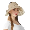 thumbnail image 2 of Cutuoiiu Sun Hat for Women Foldable Wide Brim Sun Hat with Ponytail Hole Two Tone Reversible Beach Hat Adjustable Outdoor Sun Protection Hat for Travel Gardening Hiking, 2 of 8