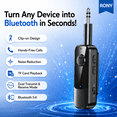 thumbnail image 3 of RONY Bluetooth 5.4 Transmitter Receiver 2-in-1 Audio Adapter, Aux Bluetooth Adapter for TV, Airplane, Car, Speaker & Headphones, Dual Pairing & Hands-Free Calling, 3 of 17