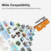 KOOTION 128GB Micro SD Card 2 Pack TF Card with Adapter High Speed MicroSD U3 Full HD 4K Memory Card for Phone Table Monitor Camera