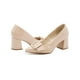 thumbnail image 4 of Zapatilla Elegante Formal Tacon Ancho Evento Social Charol beige 22, 4 of 7