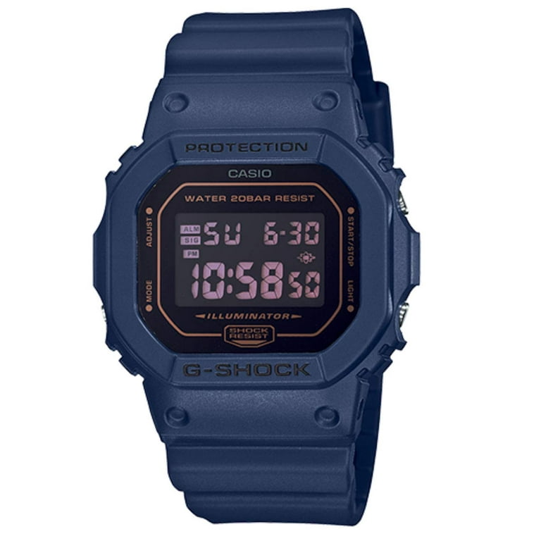 Casio DW5600BBM 2 G Shock Men s Watch Navy Blue 42mm Resin Walmart