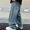 thumbnail image 6 of Boys Baggy Jeans Kids Casual Straight Leg Loose Fit Denim Pants with Pockets 5-14 Years Toddler Cargo Denim Pants Elastic Waist Boy Pants, 6 of 9