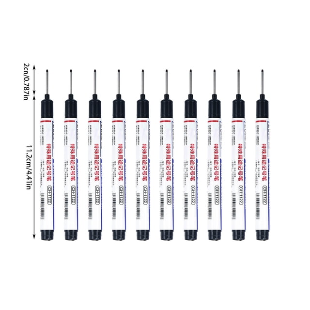 Bdday 10pcs Long Head Hole Marker 2025 Permanent Markers Carpenter Ink Marker Pens Fast Dry Waterproof Long Nib Marker Colorful Carpenter Achieve Markers Tool 10ml
