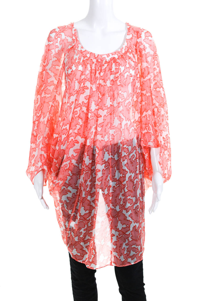 Shoshanna Womens Sheer Abstract Chiffon 