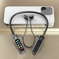 Earphones Earbuds, Neck Hanging Bluetooth Earphones Bluetooth 5.49 With LED Screen And Battery Display Earphones With Ear Reverb Supports Card Insertion Playback Bluetooth Earbuds Noise Cancelling