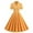 Yellow2, variant on ShomPort Women's Vintage Dresses Short Sleeve Pleated A-Line Dresses Belted Party Cocktail Dresses