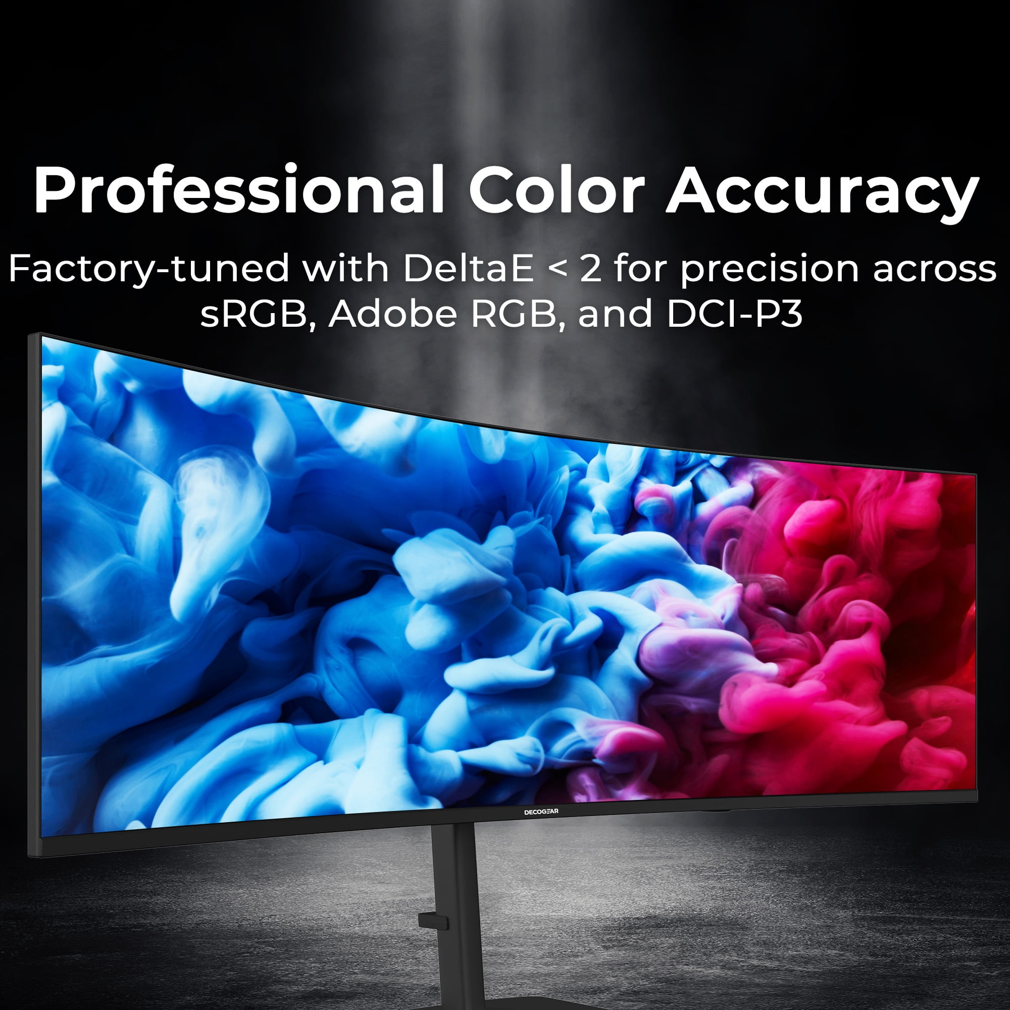 Deco Gear 49" QD-OLED 240Hz Curved Ultrawide Gaming Monitor - 5120×1440 DQHD, 32:9 Dual-QHD Display, 0.03 ms Response, HDR400 True Black, 90W USB-C, KVM, Adaptive Sync, RGB Lighting