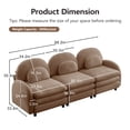 thumbnail image 4 of Teddy Fabric Soft Cloud-like 3-Seat Sofa,Curved Backrest and Armrest with Curved Lumbar Pillows, Modular 3 Seater Couch with Supportive Double-layer cushion, Camel, 4 of 6