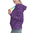 thumbnail image 2 of Salouo Purple Glitter Pattern Hoodie Sweatshirts for Women, Autumn Pullover Hoodie Workout Sweat Women's Long Sleeve Preppy Sweatshirts-Large, 2 of 7