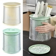 thumbnail image 2 of Cutter Holder 360 Degree Rotatable Transparent Countertop Free Standing Drainage Tray Multi-slots Chopsticks Utensil Storage Rack Kitchen Supplies, 2 of 12