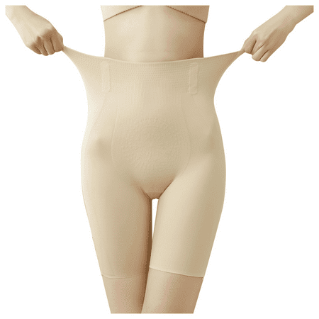 Fulorrnie Underwear for Women Plus Size Thong Seamless Tummy Control Panty Sport Elastic Waist High Panties  Beige  XXXL