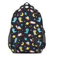thumbnail image 3 of Dinosaur and Rocket Navy Pattern Cute School Backpack Bag with Padded Back and Adjustable Shoulder Straps 16.9 X 12.6 X 5.9 Inches, 3 of 5