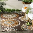 thumbnail image 3 of SAFAVIEH Veranda Axum Geometric Indoor/Outdoor Area Rug, Chocolate/Terracotta, 6'7" x 6'7" Square, 3 of 8