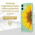 thumbnail image 2 of Case Yard iPhone-12-Mini Case Clear Soft & Flexible TPU Ultra Low Profile Slim Fit Thin Shockproof Transparent Bumper Protective Cover Drop Protective Cell Phone Cases (Half Sunflower), 2 of 8