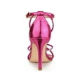thumbnail image 2 of BLISSFUL STEP Women's Rhines Knot Strap Stiletto Heels Sandals Hot Pink 9, 2 of 8