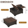 thumbnail image 4 of ANPOO 40" Farmhouse Lift Top Coffee Table with Charging Station, Square Wood Center Table with Large Hidden Storage Compartment for Living Room, 4 of 7