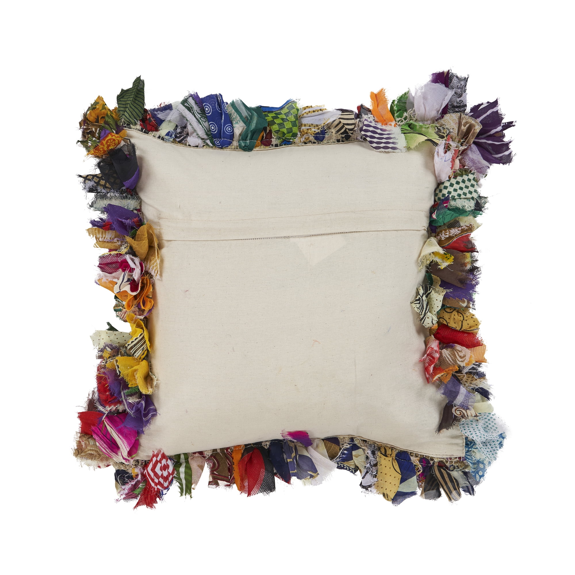 Ox Bay Eli Set of 2 Boho Striped 18" x 18” Recycled Material Adult Decorative Feather Filled Pillow Set