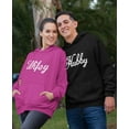 thumbnail image 3 of Hubby & Wifey Matching Couple Hoodie His & Hers Gift For Husband and Wife Hubbey Black Medium / Wifey Pink XX-Large, 3 of 6