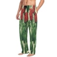 thumbnail image 5 of Roses and Leaves Men's Lightweight Pajama Bottoms Stretch Elastic Waist Side Pockets Spring Fall, 5 of 7