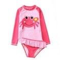 thumbnail image 1 of HAWEE Little Girls Two Pieces Rash Guard Swimsuit Set Long Sleeve Print Bikini Bathing Suit UPF50+ Beach Swimwear, 1 of 4