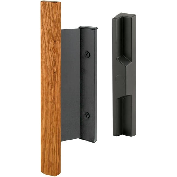 The C 1091 Sliding Door Handle Set, single pack, Black/Wood