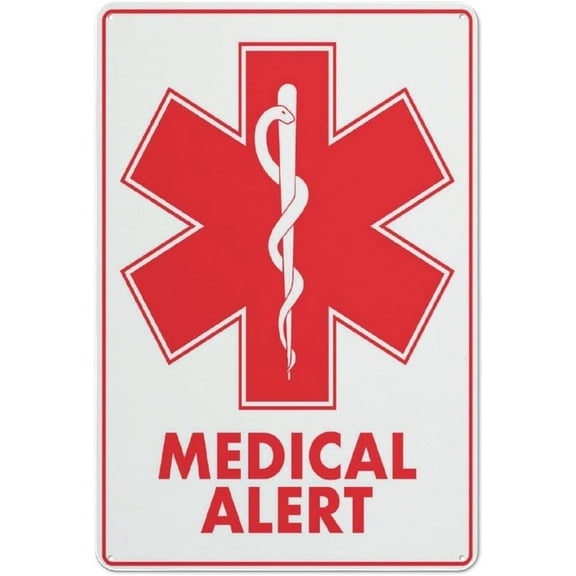 Medical Alert Sign Safe Sign, Signs Outdoor, 12 X 8 In, Sign For Home, Business, Driveway Alert