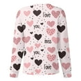 thumbnail image 4 of Valentines Day Scrub Jackets Women Plus Size Hoilday Button Snap Front Cute Valentine Love Printed Scrubs Loose Long Sleeve Scrub Tops Nursing Uniform Medical Nurse Workwear with Pockets White 3XL, 4 of 5