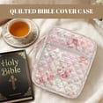 thumbnail image 2 of Uorisanigo Pink Flowers Bible Cover with Handle Quilted Bible Carrying Case Bible Study Supplies Accessories Book Protector Fits Standard & Large Size Study Bible Carrier, 2 of 7