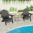 thumbnail image 2 of Gymax 2 Pcs Chaise Adirondack Pliante Hanches Chaise de Foyer avec Dossier Réglable Noir, 2 of 10