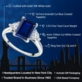 thumbnail image 2 of Gem Stone King 3.34 Ct Octagon Blue Created Sapphire White Created Sapphire 10K White Gold Ring, 2 of 5
