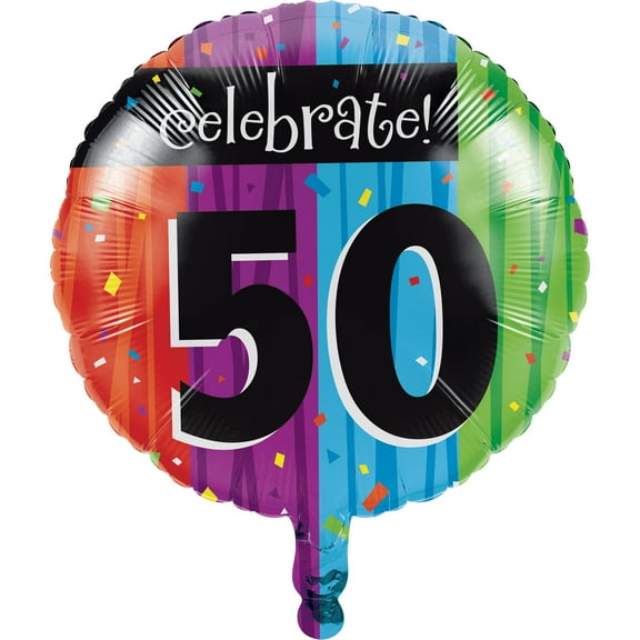 MILESTONE CELEBRATIONS 50TH BIRTHDAY METALLIC BALLOON - Party Supplies