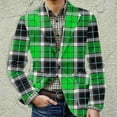 thumbnail image 5 of Kixjoy Suit Jacket for Men Big and Tall Button Down Fashion Blazer Long Sleeve Regular Fit Fall Coat Casual Plaid Lightweight Jackets for Men with Pockets, Green XL, 5 of 5