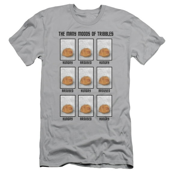 Star Trek Moody Tribbles Adult 30/1 T-Shirt Silver