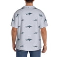 thumbnail image 3 of Susaid Party Shark Cute Print Men's Polo Shirts Button Down Short Sleeve Casual Summer Beach Vintage Shirts for Men-4X-Large, 3 of 5