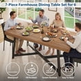 thumbnail image 6 of ANPOO 7 Pieces Dining Table & Chairs Set for 4-8 People, 71 Inch Kitchen Table with 6 Chairs, Rectangle Dining Table with Metal Legs for Dining Room, Living Room, 6 of 9