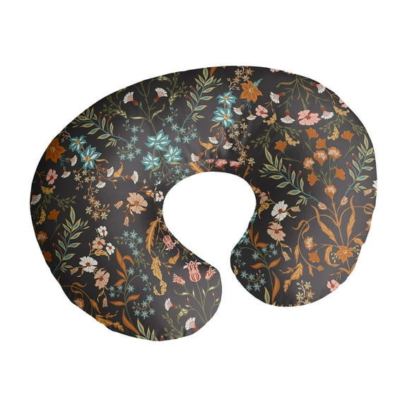 Sweet Jojo Designs Boho Floral Wildflower Black and Orange Girl Nursing Pillow Cover Case (Pillow Not Included)