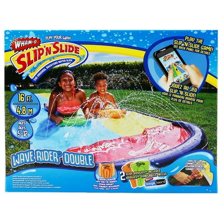 HI Wham-O Slip'N Slide Wave Rider 16' Double Sliding Lane Water Racer w/Boogie Boards