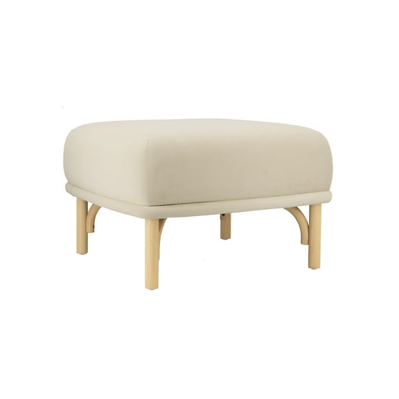 TOV Furniture Desiree Cream Velvet Ottoman