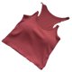 thumbnail image 3 of Camiseta sin mangas para mujer, camisola recortada acolchada multifunción a la moda de Color sólido, Top para verano, rojo parduzco, talla libre, 3 of 5